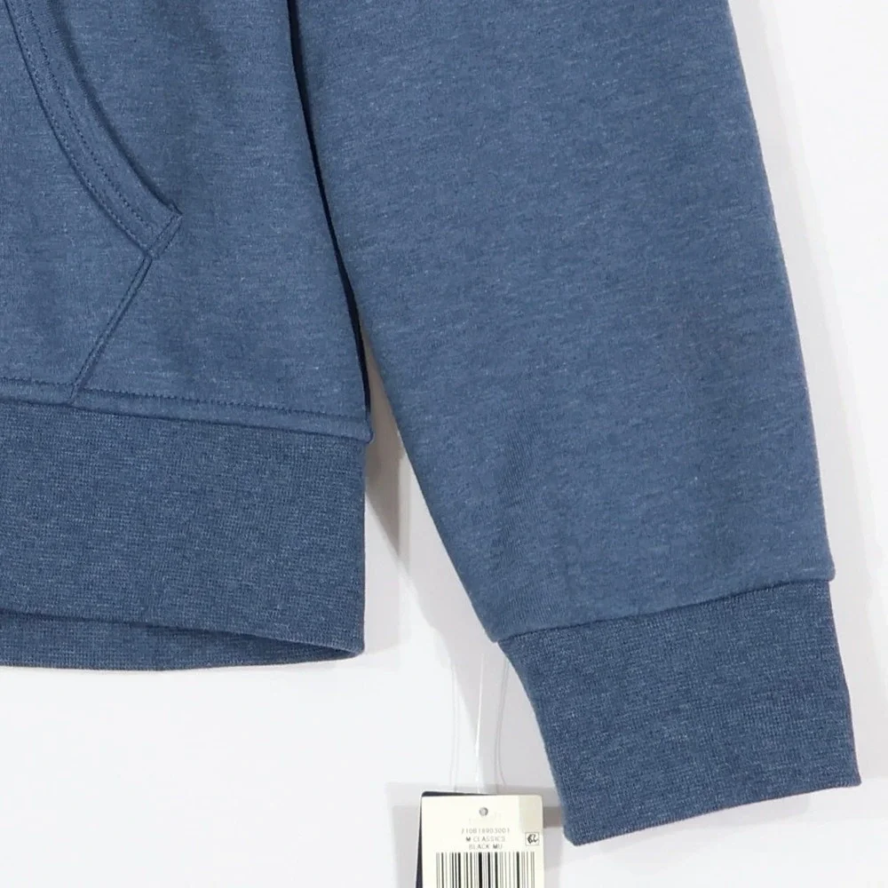 Polo Ralph Lauren Double Knitt Hoodie Mens L Blue Full-Zip Heathered $150 NWT